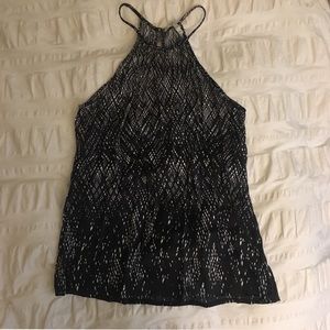 Joie Black and White Silk Halter Tank XXS